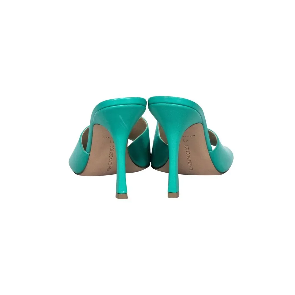 Bottega Veneta - Grass Green Leather Mule Heels Sz 11